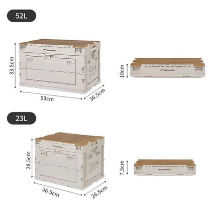 Naturehike Outdoor Large Capacity Folding Storage Box Portable Camping Table, Spec: 52L Light Gray