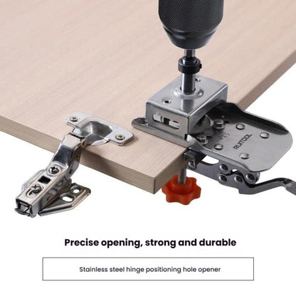 5 In 1 RUITOOL Stainless Steel Hinge Puncher Locator Adjustable Margin Quick Jig Woodworking Closet Door Hinge Punching Tool