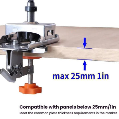 5 In 1 RUITOOL Stainless Steel Hinge Puncher Locator Adjustable Margin Quick Jig Woodworking Closet Door Hinge Punching Tool