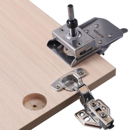5 In 1 RUITOOL Stainless Steel Hinge Puncher Locator Adjustable Margin Quick Jig Woodworking Closet Door Hinge Punching Tool
