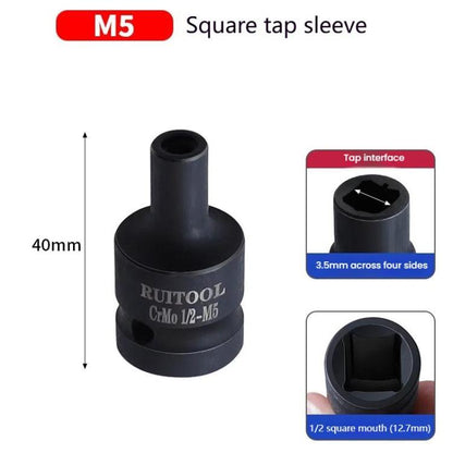RUITOOL 1/2 inch Tap Socket Pneumatic Wrench Square Socket Inner Quarter Square Hole Wrench Tool, Spec: M5
