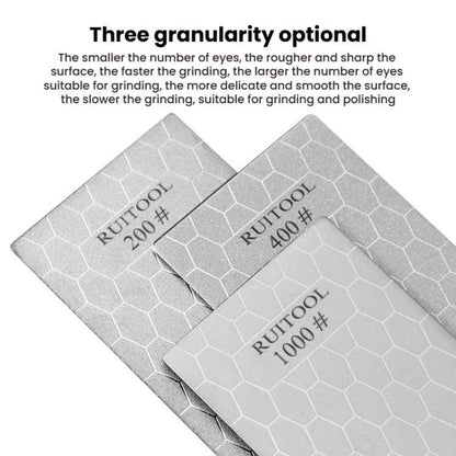 RUITOOL Emery Sharpening Disc Rectangular Diamond Honeycomb Knife Sharpener Household Polishing Tool(200#)