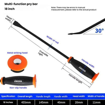 18 inch RUITOOL Multi-function Pry Bar Crowbar Labor-saving Lever Nailer Car Tire Repair Tire Picking Tool