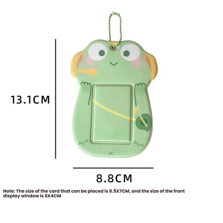 Hisocute Student Cartoon PVC Transparent Card Holder Cute Animal 3-Inch Idol Album Photo Card Case, Style: Pink Bear