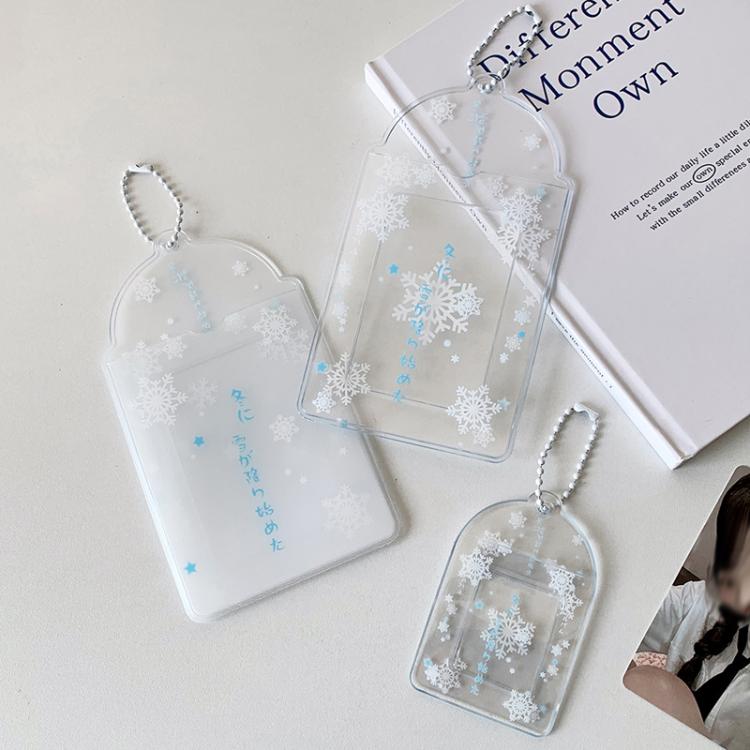 Hisocute Snowflake PVC Card Holder 1 inch 2 inch 3 inch Star Small Card Pendant Photo Case, Color: Transparent Small
