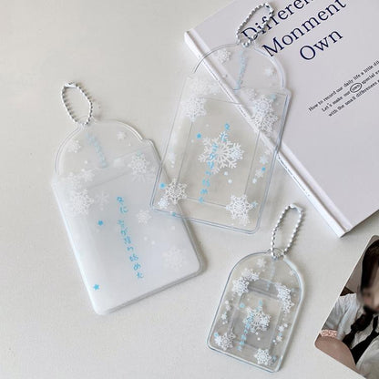 Hisocute Snowflake PVC Card Holder 1 inch 2 inch 3 inch Star Small Card Pendant Photo Case, Color: Transparent Small