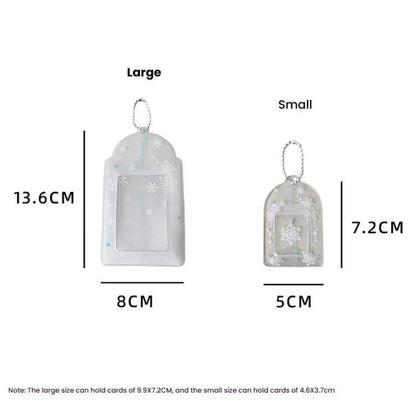 Hisocute Snowflake PVC Card Holder 1 inch 2 inch 3 inch Star Small Card Pendant Photo Case, Color: Transparent Small