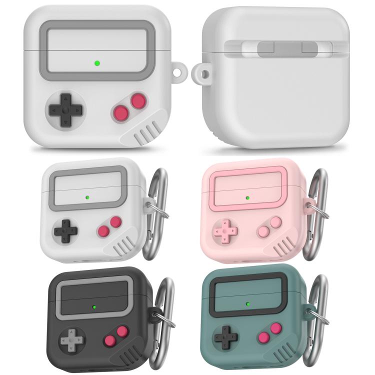 For AirPods 4 AhaStyle JY21 Silicone Earphone Protective Case Split Drip Cartoon Personalized Protective Case(Gray White)