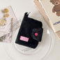 Hisocute Student Plush Pendant Coin Purse Snap Card Case Keychain Earphone Bag(Black)
