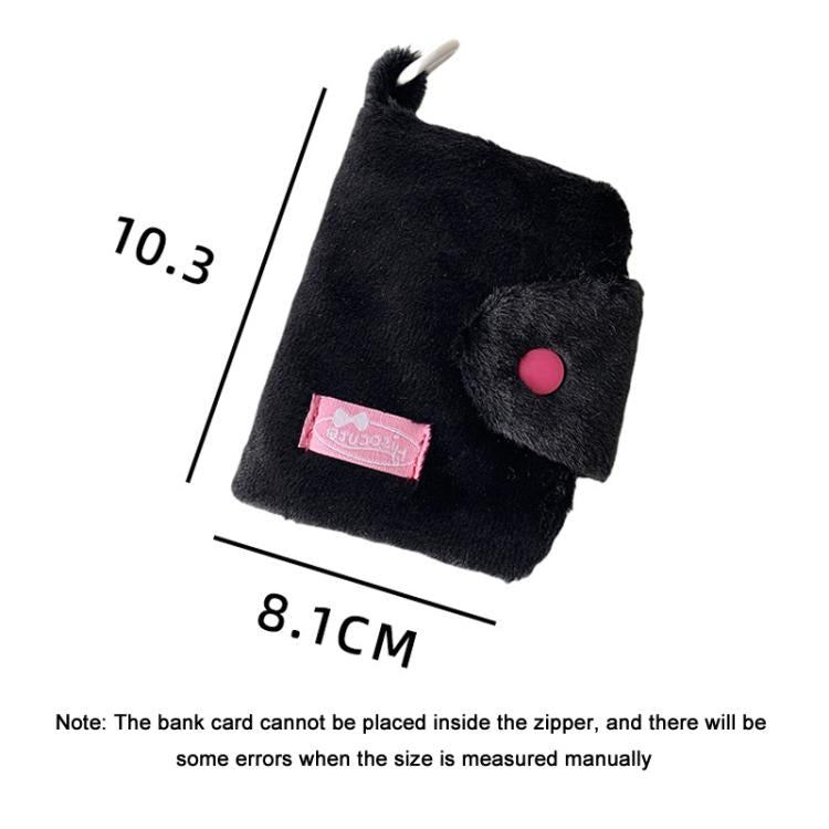 Hisocute Student Plush Pendant Coin Purse Snap Card Case Keychain Earphone Bag(Pink)