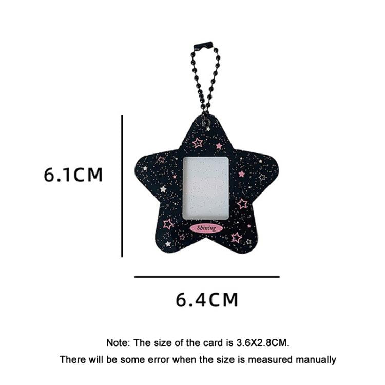 Hisocute Dessin Animé Pentagramme 1 Pouce Cadre Photo Pendentif Étudiants Porte-clés Poursuivant Étoile Carte Titulaire Pendentif (Étoiles Roses)