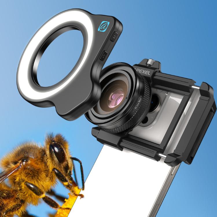 APEXEL Objectif macro zoom 10-20x avec kit de lumière d'appoint 45 modes pour smartphones