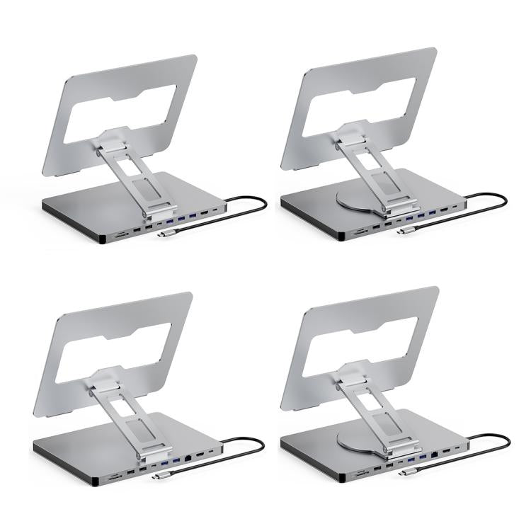Blueendless 4K/60Hz Multifunctional Docking Station Tablet Holder, Spec: 10-in-1 Ethernet Port