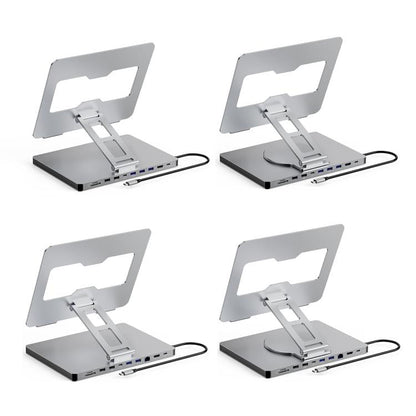 Blueendless 4K/60Hz Multifunctional Docking Station Tablet Holder, Spec: 10-in-1 Ethernet Port