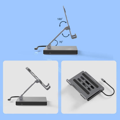 Blueendless 4K/60Hz Multifunctional Docking Station Tablet Holder, Spec: 10-in-1 Ethernet Port