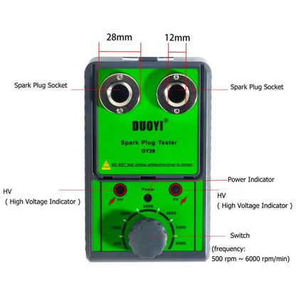 Testeur de diagnostic de bougies d'allumage double trou automobile DUOYI (prise UE)