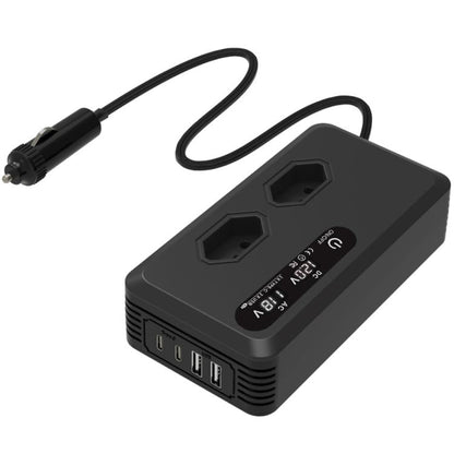 Gurxun Dual Digital Display Car Inverter With 2 USB+2 Type-C Ports Brazil Plug 110V