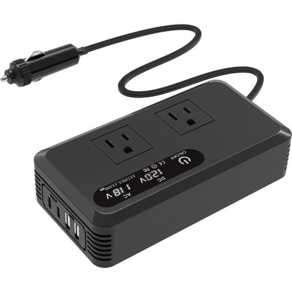 Gurxun Dual Digital Display Car Inverter With 2 USB+2 Type-C Ports US Plug 110V