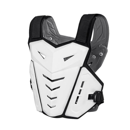 SULAITE Motocross Armor Vest Motorcycle Rider Chest Protection Equipment Racing Anti-Fall Armor Protector, Size: Uniform(White)