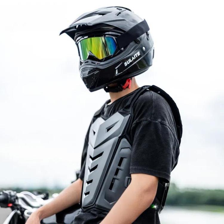 SULAITE Motocross Armor Vest Motorcycle Rider Chest Protection Equipment Racing Anti-Fall Armor Protector, Size: Uniform(White)