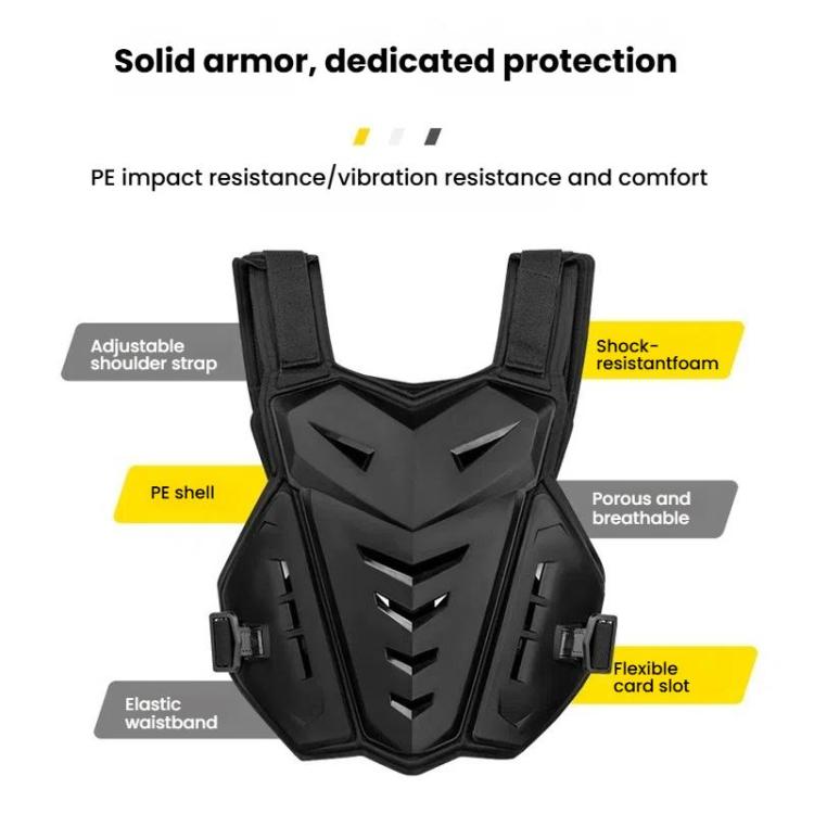 Gilet d'armure de Motocross SULAITE, équipement de protection de poitrine pour motard, armure de protection de course anti-chute, taille: uniforme (noir)
