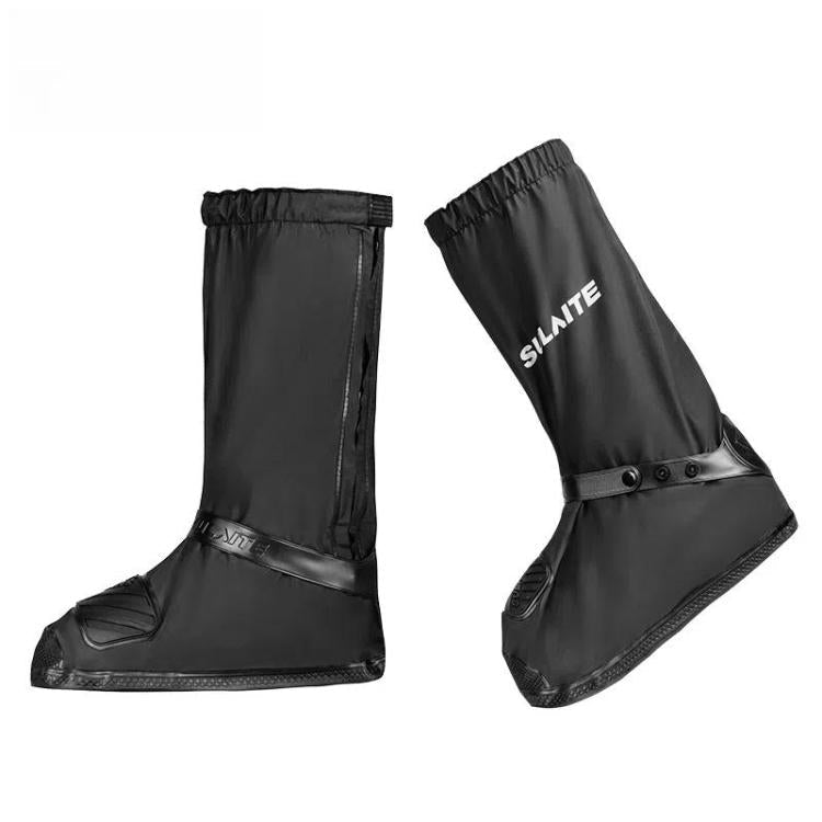 SULAITE Couvre-chaussures de moto Épais Antidérapant Résistant à l'usure Chaussures de pluie Bottes de pluie d'extérieur pour adultes, Taille : L(Noir)
