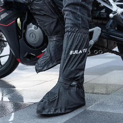 SULAITE Couvre-chaussures de moto épaissis antidérapants résistants à l'usure Chaussures de pluie Bottes de pluie d'extérieur pour adultes, Taille : M(Noir)