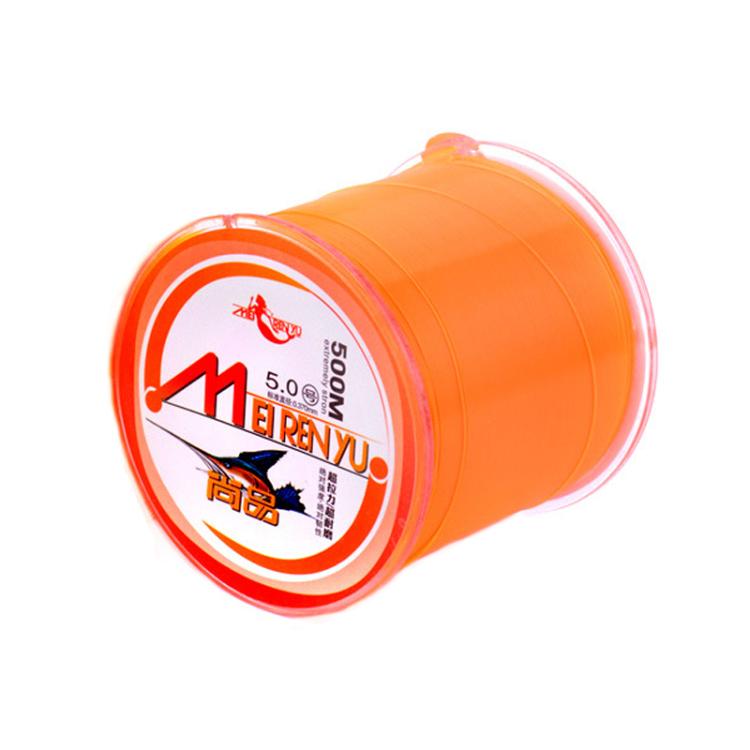 Meirenyu 500m Semi-floating Rocky Fishing Line Wear-resistant Lure Nylon Fishing Line, Size: 5.0(Orange)