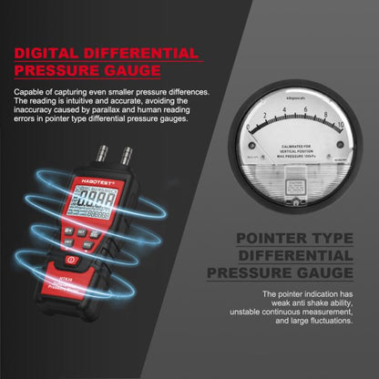 HABOTEST HT636 Highly Precision Differential Pressure Gauge Digital Micropressure Tester