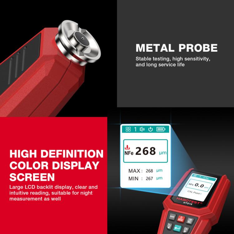 HABOTEST HT616 Car Paint Tester Paint Coating Thickness Gauge