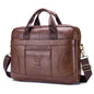 BULL CAPTAIN 048 Large Capacity Retro Business Top Layer Cowhide Hand-held Briefcase(Brown)