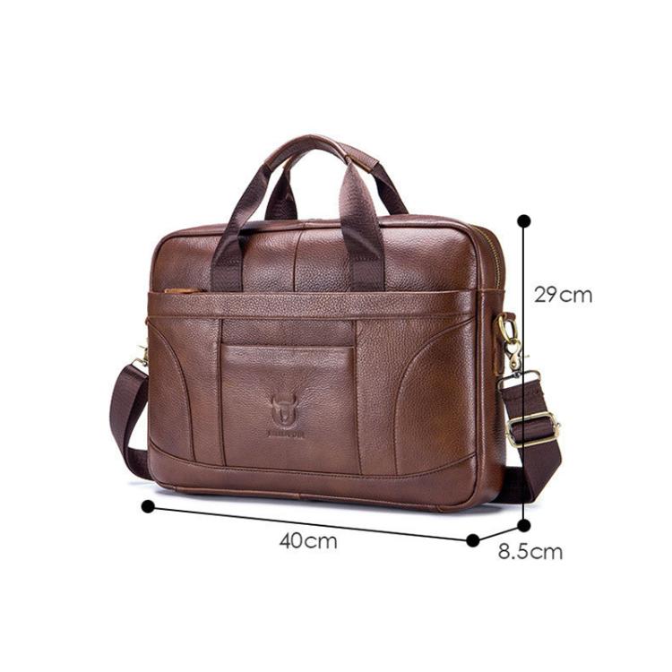 BULL CAPTAIN 048 Porte-documents rétro grand format en cuir de vachette véritable pour homme (noir)