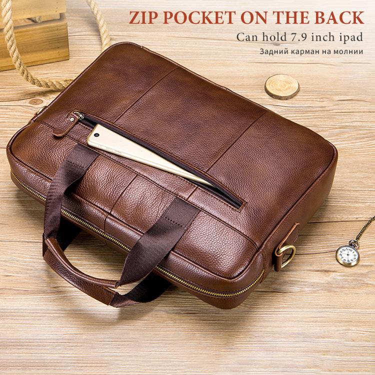 BULL CAPTAIN 048 Porte-documents rétro grand format en cuir de vachette véritable pour homme (noir)
