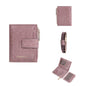 Baellerry N5122 Women Short Wallet Oil Waxed Leather Zipper Clasp Coin Purse(Pink)
