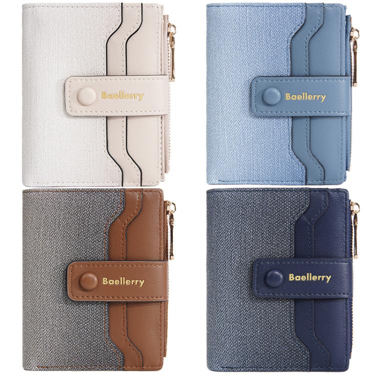 Baellerry NR118 Women Short Wallet Gradient Color Multi Card Zipper Coin Purse(Light Blue)