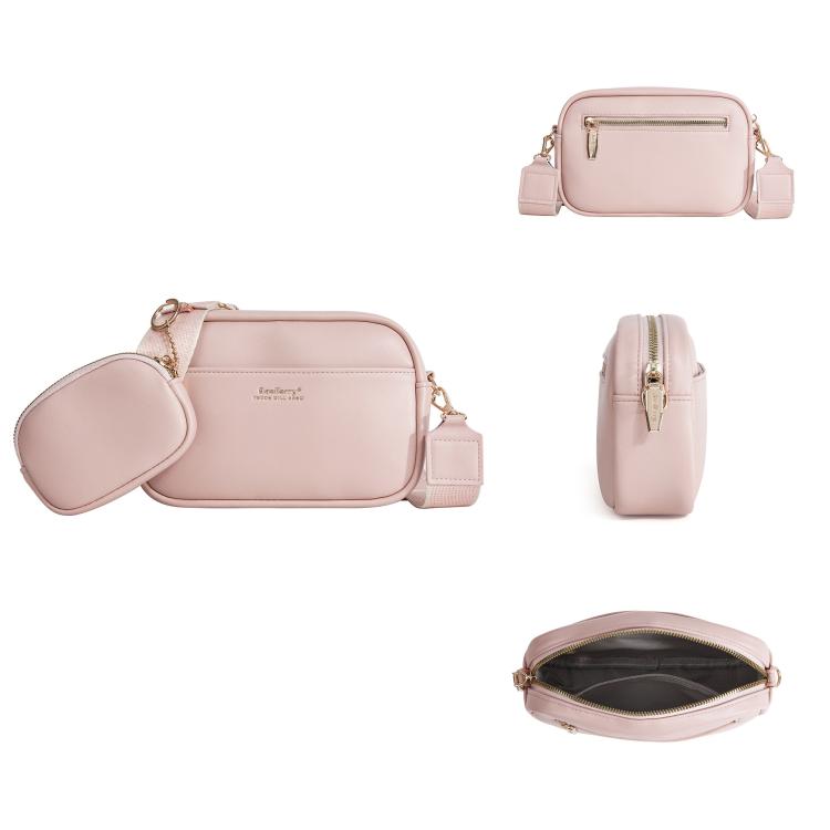 Baellerry N8938 Ladies PU Small Square Bag Large Capacity Crossbody Bag(Pink)