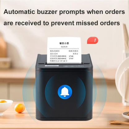 Xprinter XP-80T 80mm QR Code Supermarket Receipt Label Thermal Printer, Spec: USB+Lan(UK Plug)