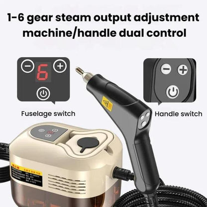YAERDUN Nettoyeur Vapeur Haute Température 1500W Intelligent Numérique pour Hotte de Cuisine et Salle de Bain, Taille : Prise UK 220V (Beige)