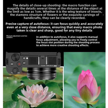 Ordro G930 8.0MP 5K CCD Digital Camera 5X Optical Zoom & Wide-Angle 3.2" Touch Screen Vlogging Camera(White)