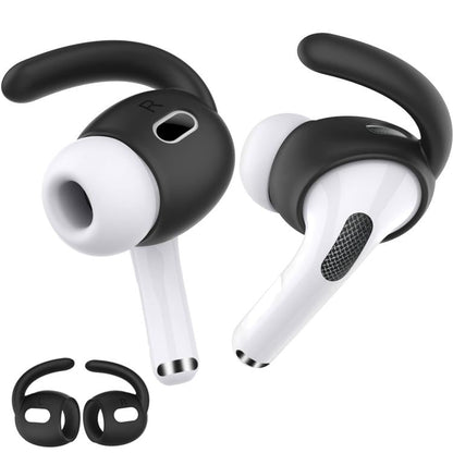 For AirPods Pro 2 AhaStyle PT189 1pair Ear Caps Silicone Anti-Lost and Non-Slip Ear Hooks(Black Small)
