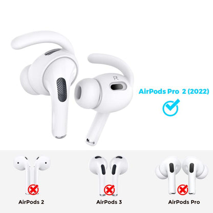 For AirPods Pro 2 AhaStyle PT189 1pair Ear Caps Silicone Anti-Lost and Non-Slip Ear Hooks(Black Small)