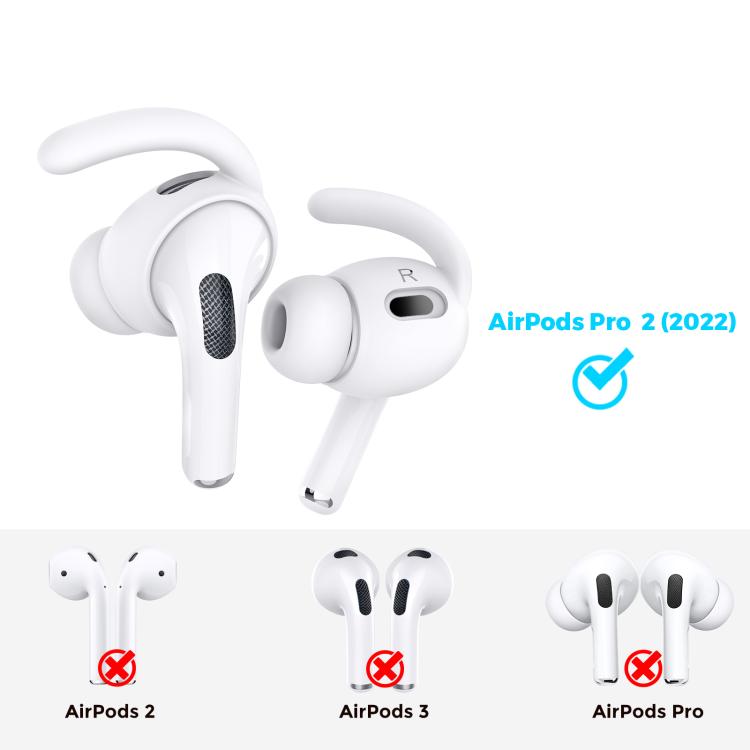 Pour AirPods Pro 2 AhaStyle PT189 1 paire d'embouts auriculaires en silicone anti-perte et crochets d'oreille antidérapants (noir grande taille)