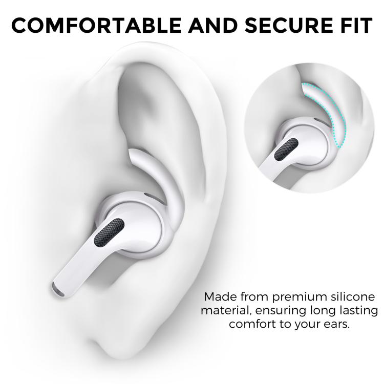 Pour AirPods Pro 2 AhaStyle PT189 1 paire d'embouts auriculaires en silicone anti-perte et crochets d'oreille antidérapants (noir grande taille)