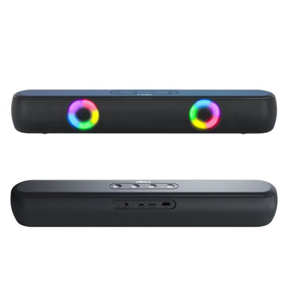 Enceinte Bluetooth 5.0 TWS RGB T-WOLF B320 Barre de son de bureau Caisson de basses Support USB / AUX / TF / FM (Noir)