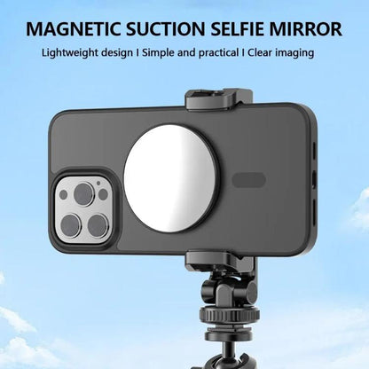 HEPAIL 101D-A Cell Phone Magnetic Selfie Mirror Magsaef Rear HD Photo Assist Convex Mirror(Silver)