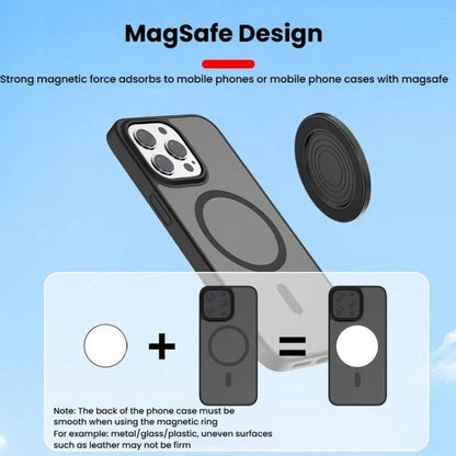 HEPAIL 101D-A Cell Phone Magnetic Selfie Mirror Magsaef Rear HD Photo Assist Convex Mirror(Silver)