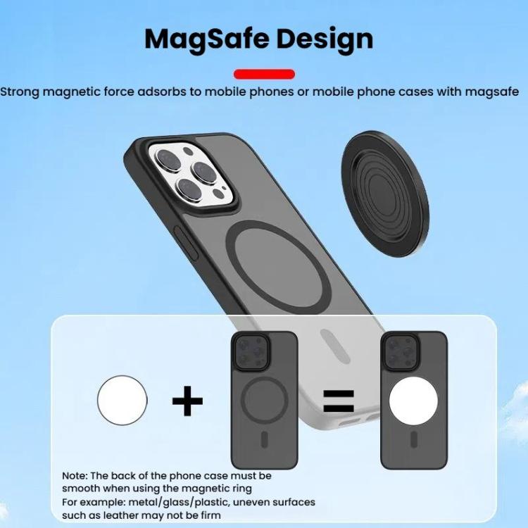 HEPAIL 101D-A Miroir magnétique pour selfie de téléphone portable Magsaef, miroir convexe d'assistance photo arrière HD (Noir)