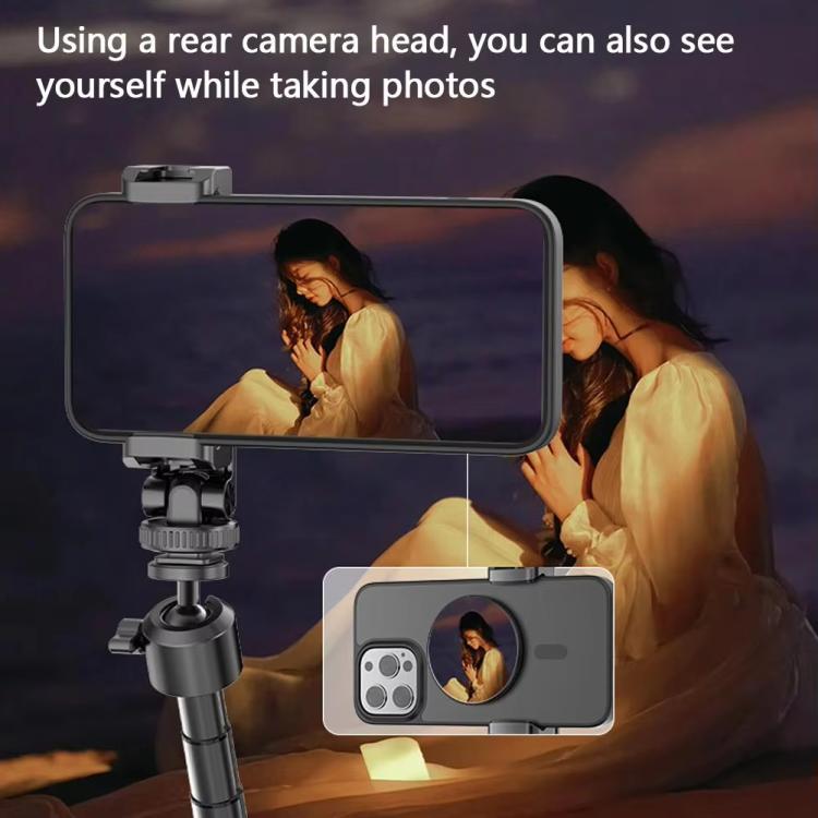 HEPAIL 101D-A Miroir magnétique pour selfie de téléphone portable Magsaef, miroir convexe d'assistance photo arrière HD (Noir)