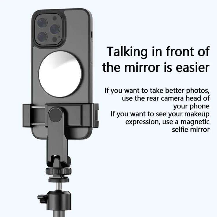 HEPAIL 101D-A Cell Phone Magnetic Selfie Mirror Magsaef Rear HD Photo Assist Convex Mirror(Silver)