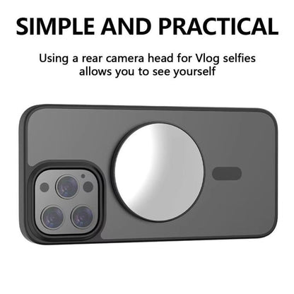 HEPAIL 101D-A Miroir magnétique pour selfie de téléphone portable Magsaef, miroir convexe d'assistance photo arrière HD (Noir)